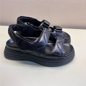 Iceberg Black Platform Sandals with Chunky Sole